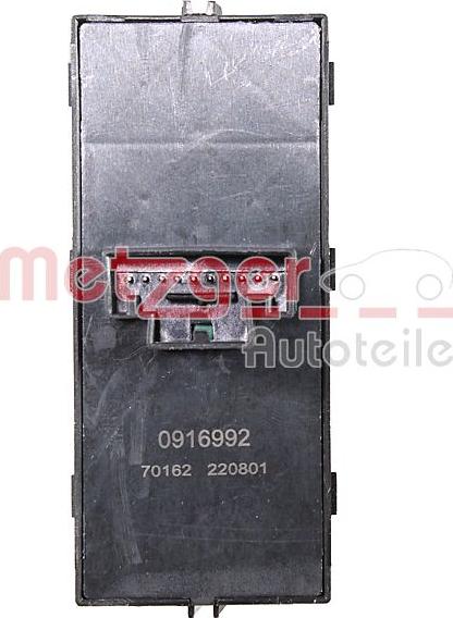 Metzger 0916992 - Вимикач, стеклолод'емнік autozip.com.ua