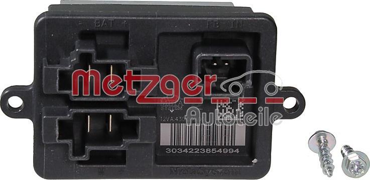 Metzger 0917745 - Опір, реле, вентилятор салону autozip.com.ua