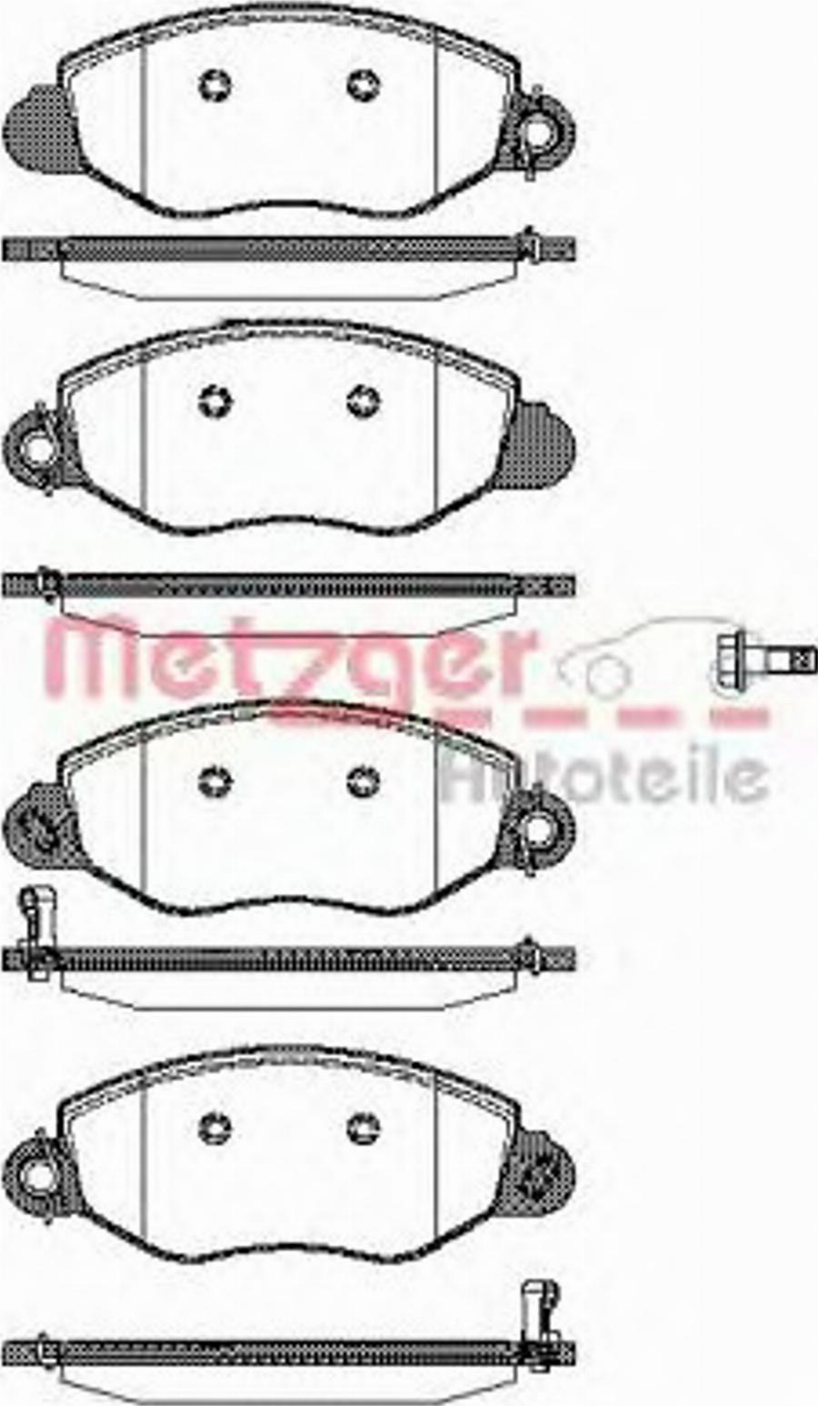 Metzger 077212 - Гальмівні колодки, дискові гальма autozip.com.ua