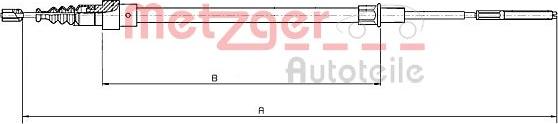 Metzger 19.105E - Трос, гальмівна система autozip.com.ua