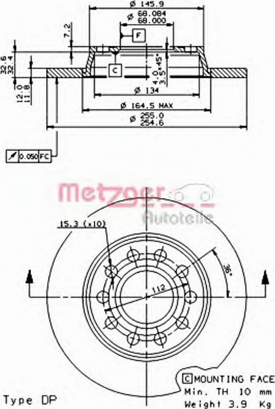 Metzger 14929 - Гальмівний диск autozip.com.ua