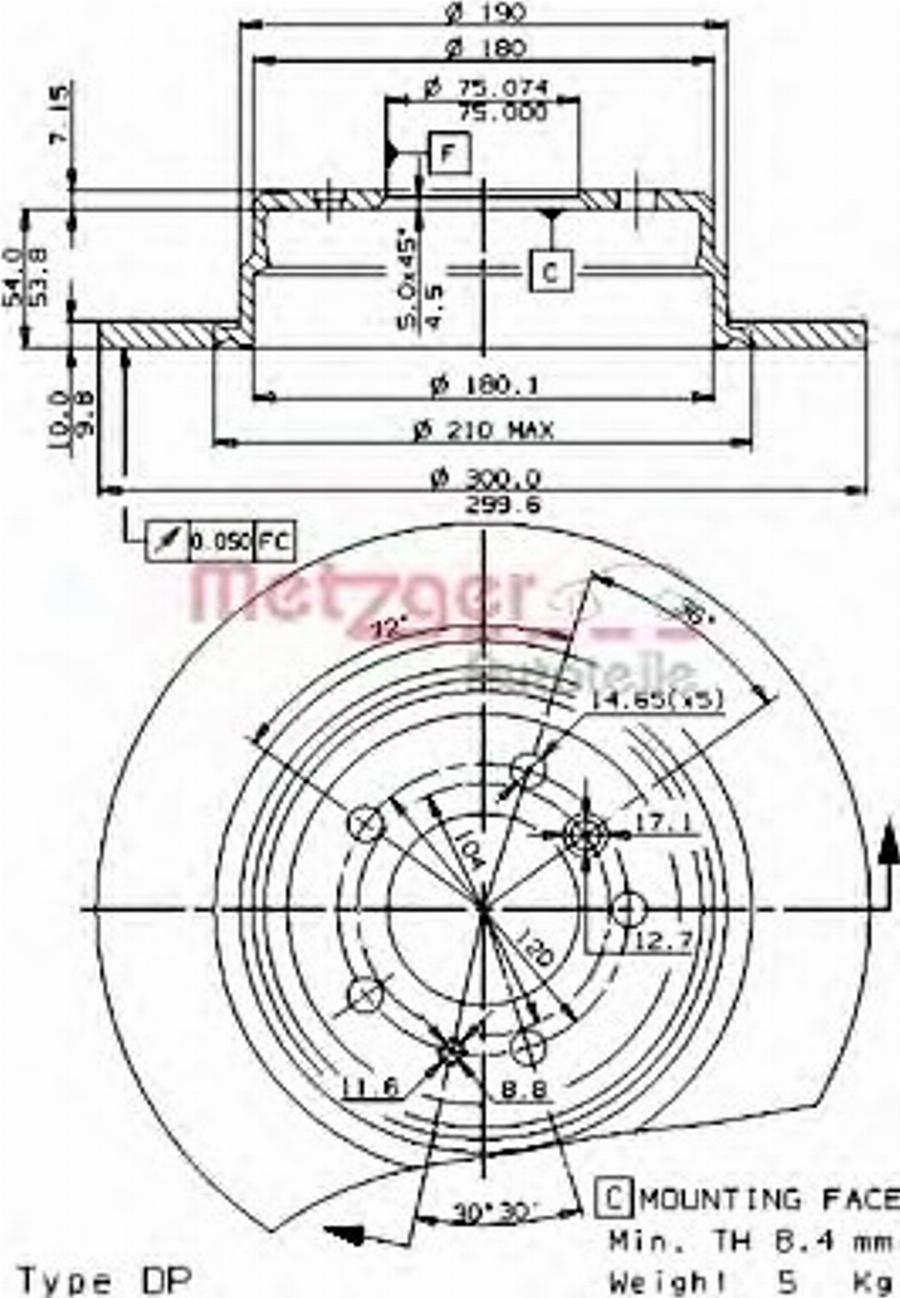 Metzger 14464 E - Гальмівний диск autozip.com.ua