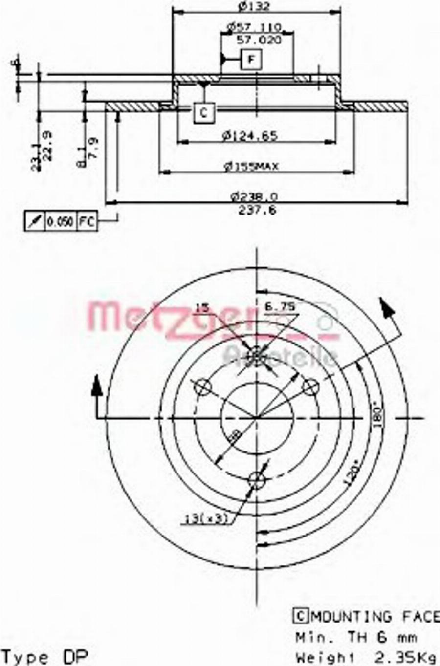 Metzger 14128E - Гальмівний диск autozip.com.ua