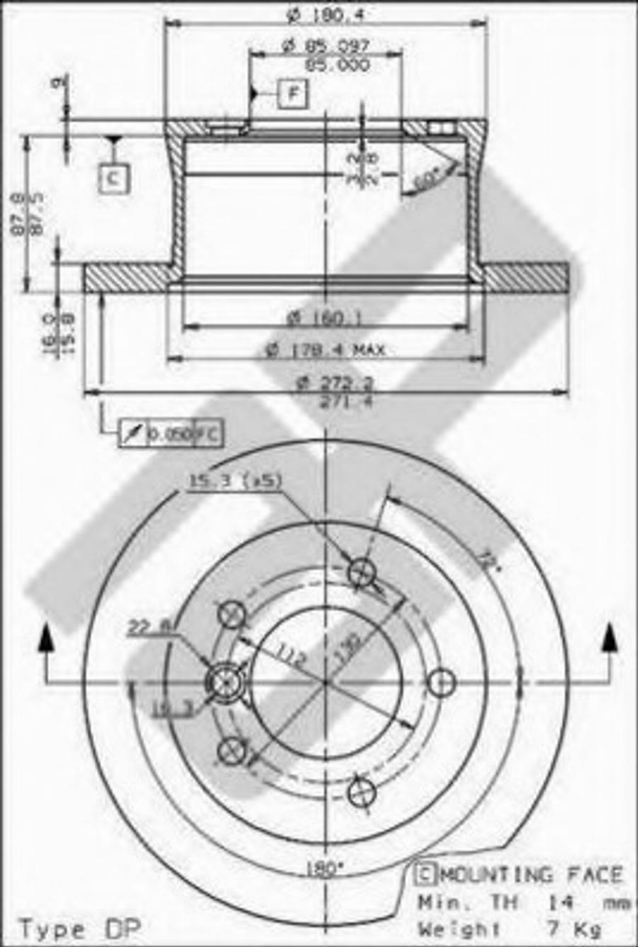 Metzger 14812 - Гальмівний диск autozip.com.ua