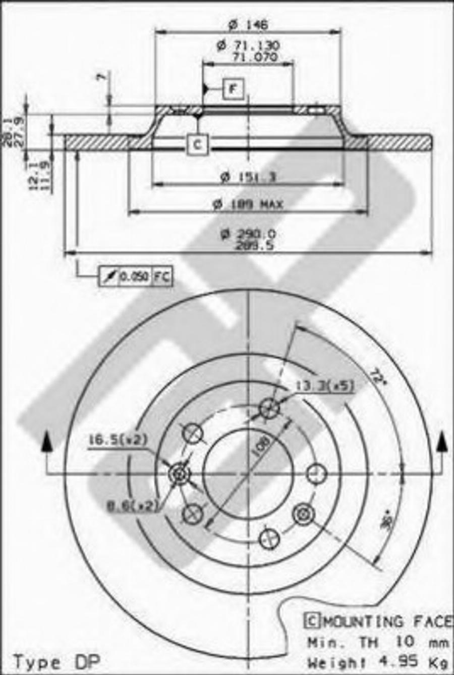 Metzger 14837 - Гальмівний диск autozip.com.ua