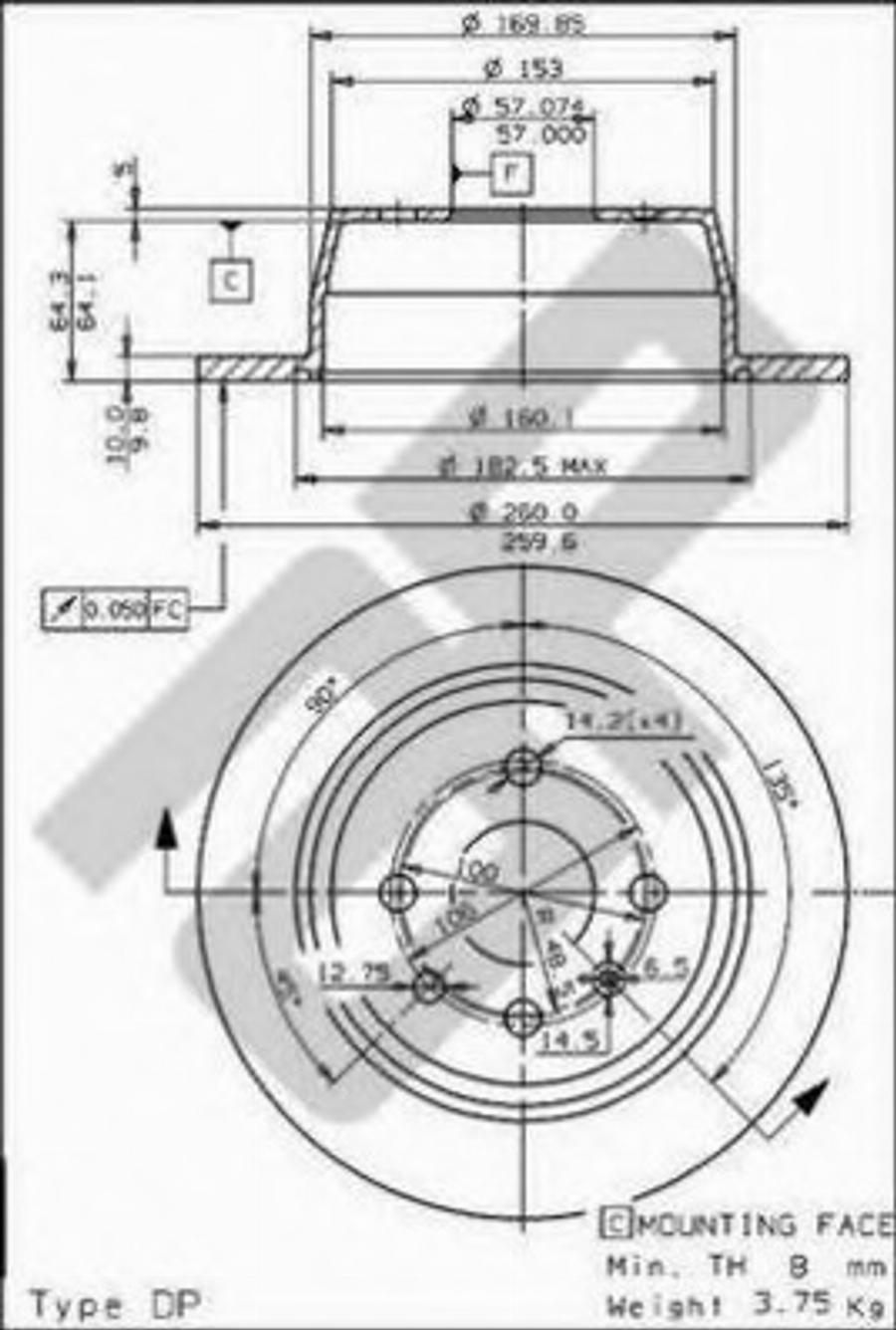 Metzger 14365 - Гальмівний диск autozip.com.ua