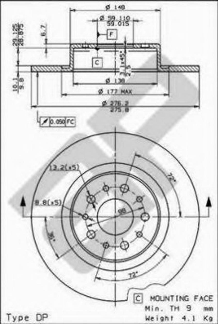 Metzger 15388V - Гальмівний диск autozip.com.ua