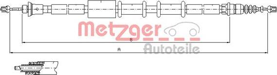 Metzger 1651.22 - Трос, гальмівна система autozip.com.ua