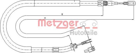 Metzger 10.9874 - Трос, гальмівна система autozip.com.ua