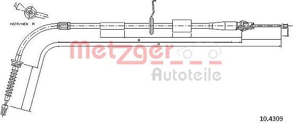 Metzger 10.4309 - Трос, гальмівна система autozip.com.ua