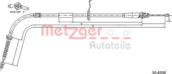 Metzger 10.4308 - Трос, гальмівна система autozip.com.ua