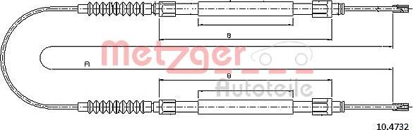 Metzger 10.4732 - Трос, гальмівна система autozip.com.ua