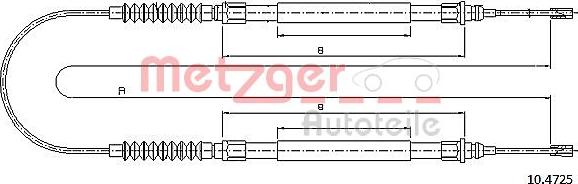 Metzger 10.4725 - Трос, гальмівна система autozip.com.ua