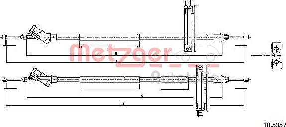 Metzger 10.5357 - Трос, гальмівна система autozip.com.ua