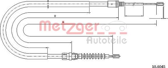 Metzger 10.6045 - Трос, гальмівна система autozip.com.ua