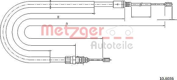 Metzger 10.6036 - Трос, гальмівна система autozip.com.ua