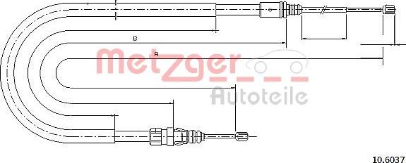 Metzger 10.6037 - Трос, гальмівна система autozip.com.ua
