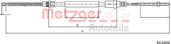 Metzger 10.6201 - Трос, гальмівна система autozip.com.ua