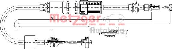 Metzger 10.3442 - Трос, управління зчепленням autozip.com.ua