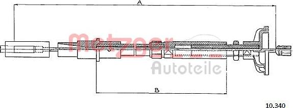 Metzger 10.340 - Трос, управління зчепленням autozip.com.ua