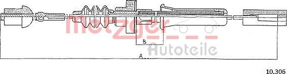 Metzger 10.306 - Трос, управління зчепленням autozip.com.ua