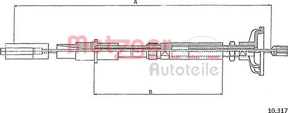 Metzger 10.317 - Трос, управління зчепленням autozip.com.ua