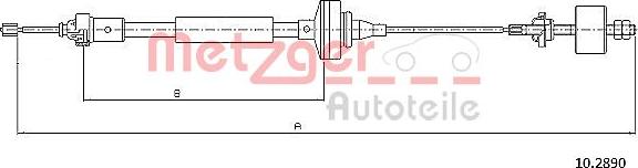 Metzger 10.2890 - Трос, управління зчепленням autozip.com.ua