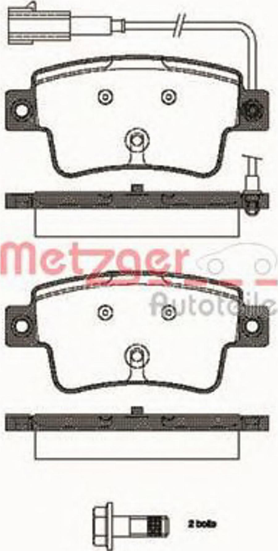 Metzger 1198.02 - Гальмівні колодки, дискові гальма autozip.com.ua