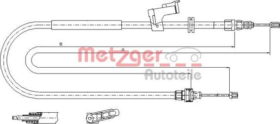 Metzger 11.5495 - Трос, гальмівна система autozip.com.ua