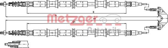 Metzger 11.5864 - Трос, гальмівна система autozip.com.ua