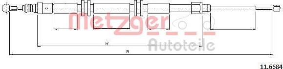 Metzger 11.6684 - Трос, гальмівна система autozip.com.ua