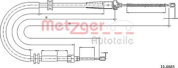 Metzger 11.6683 - Трос, гальмівна система autozip.com.ua