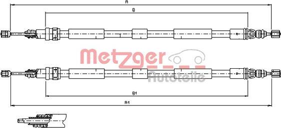 Metzger 11.6797 - Трос, гальмівна система autozip.com.ua