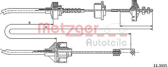 Metzger 11.3035 - Трос, управління зчепленням autozip.com.ua