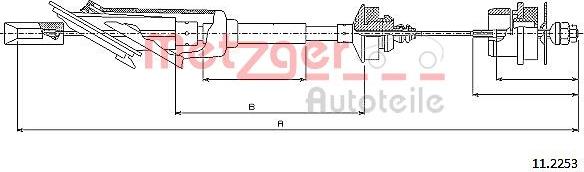 Metzger 11.2253 - Трос, управління зчепленням autozip.com.ua