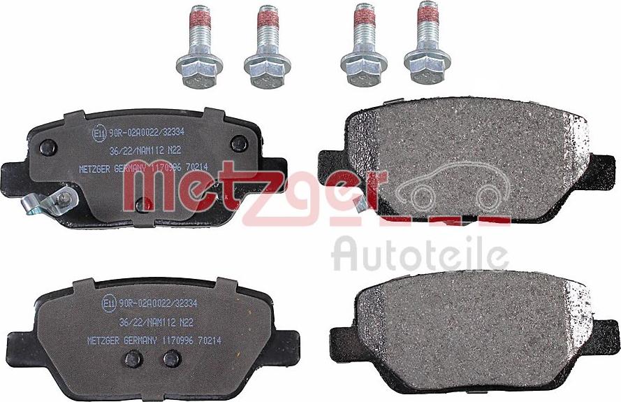 Metzger 1170996 - Гальмівні колодки, дискові гальма autozip.com.ua
