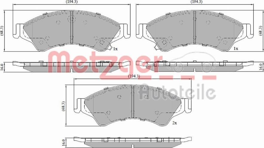 Metzger 1170946 - Гальмівні колодки, дискові гальма autozip.com.ua