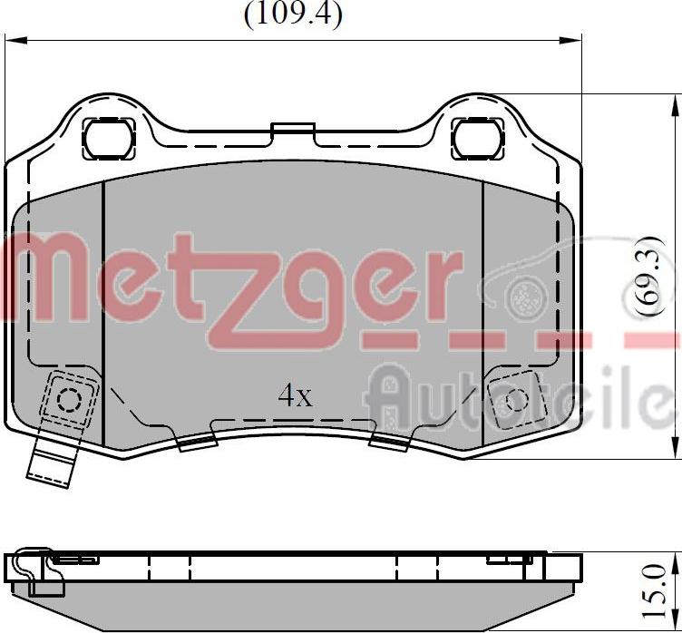 Metzger 1170964 - Гальмівні колодки, дискові гальма autozip.com.ua