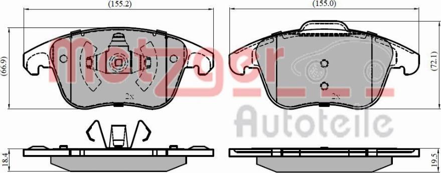 Metzger 1170968 - Гальмівні колодки, дискові гальма autozip.com.ua