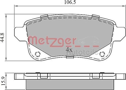Metzger 1170909 - Гальмівні колодки, дискові гальма autozip.com.ua