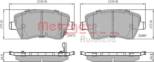 Metzger 1170900 - Гальмівні колодки, дискові гальма autozip.com.ua