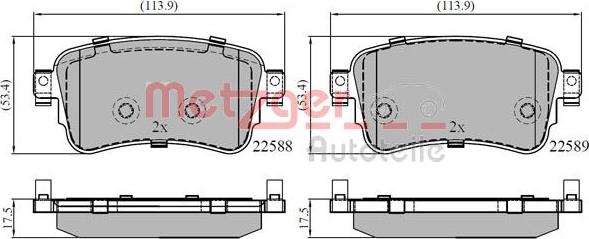 Metzger 1170901 - Гальмівні колодки, дискові гальма autozip.com.ua