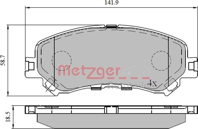 Metzger 1170908 - Гальмівні колодки, дискові гальма autozip.com.ua