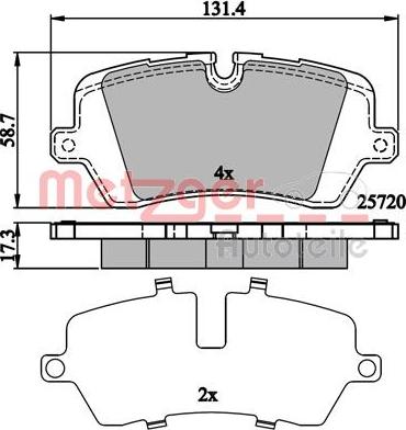 Metzger 1170902 - Гальмівні колодки, дискові гальма autozip.com.ua