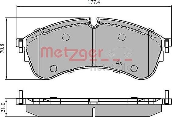 Metzger 1170907 - Гальмівні колодки, дискові гальма autozip.com.ua