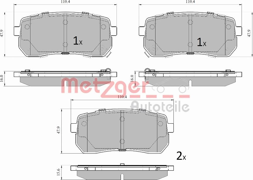 Metzger 1170914 - Гальмівні колодки, дискові гальма autozip.com.ua