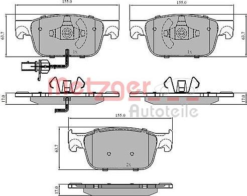 Metzger 1170910 - Гальмівні колодки, дискові гальма autozip.com.ua