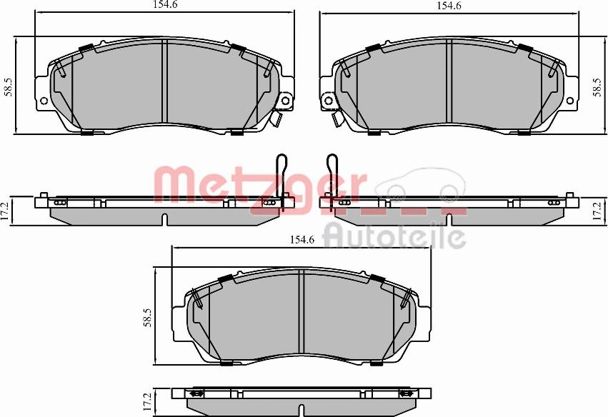 Metzger 1170911 - Гальмівні колодки, дискові гальма autozip.com.ua