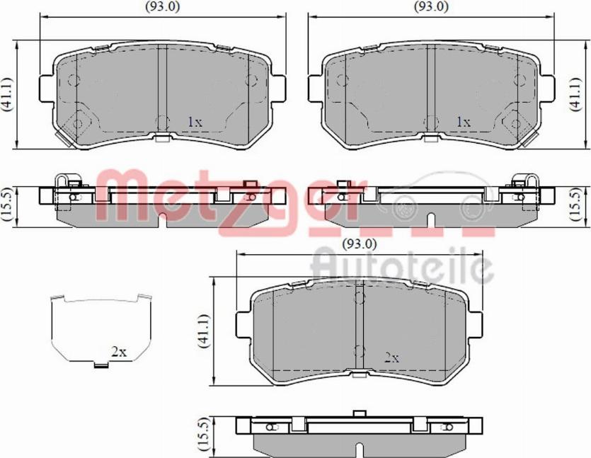 Metzger 1170912 - Гальмівні колодки, дискові гальма autozip.com.ua