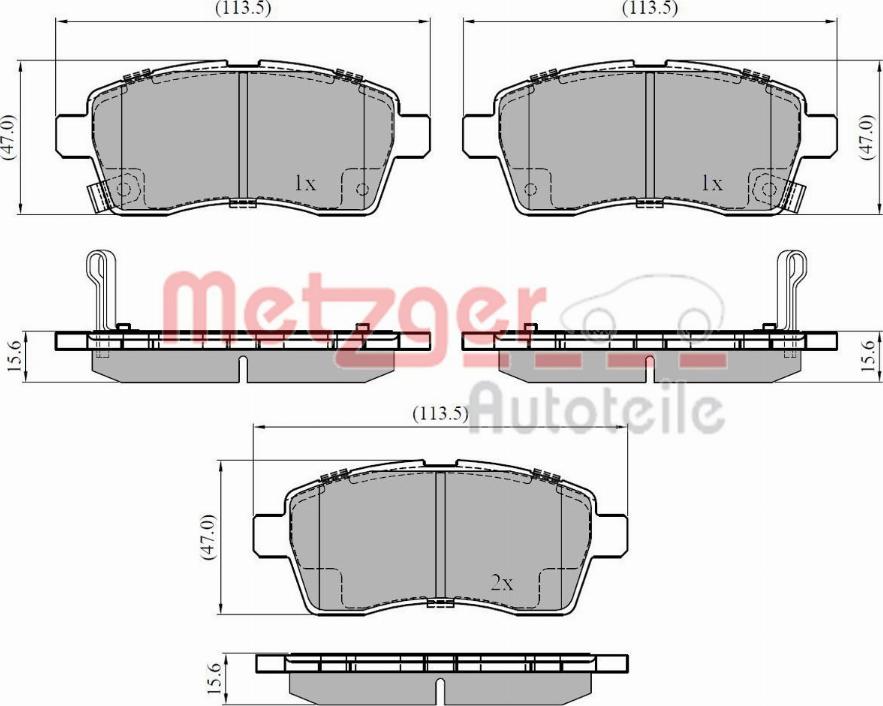 Metzger 1170917 - Гальмівні колодки, дискові гальма autozip.com.ua